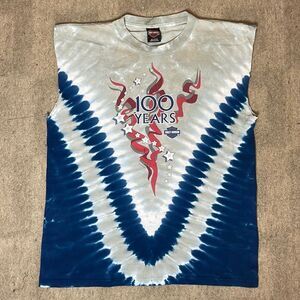 Vintage Y2K Harley Davidson Sleeveless Tie Dye Shirt | 2-Sided | XL